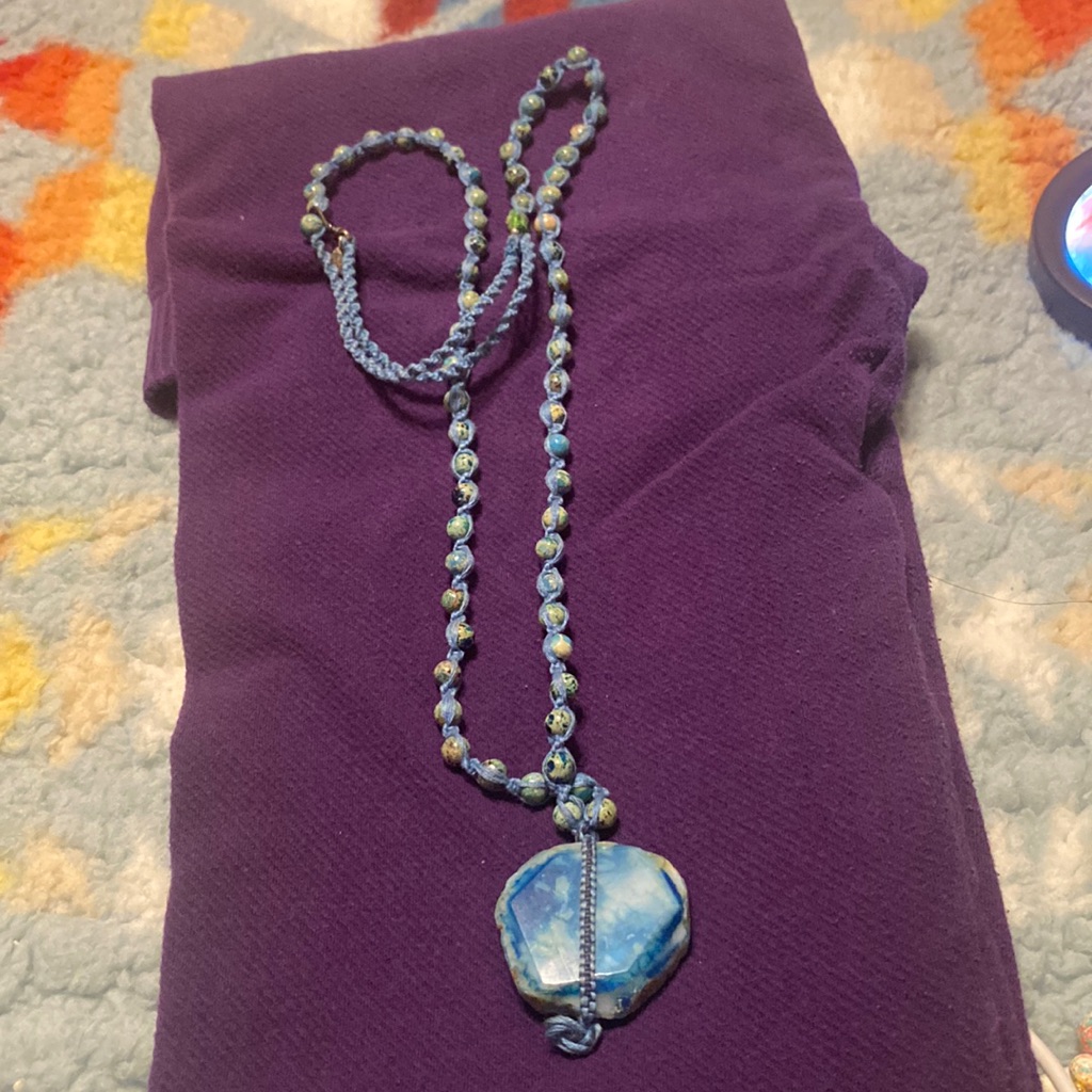Blue Beaded Chan Luu Necklace With 925 Clamp 59$